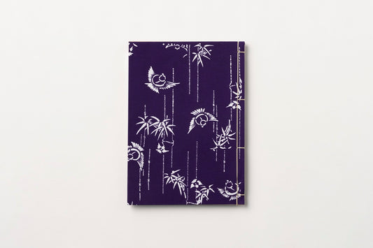 【御朱印帳】讃岐のり染「竹雀」 大判 38ページ 三椏紙 白米×淡黄蘗